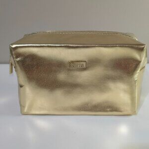 Tarte Cosmetic Gold Boxy Makeup Bag NWOT
